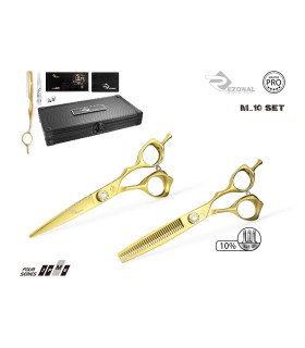 ست قیچی کات و پیتاژ بدون شیار طلایی 6 اینچ رزونال کد : M-10