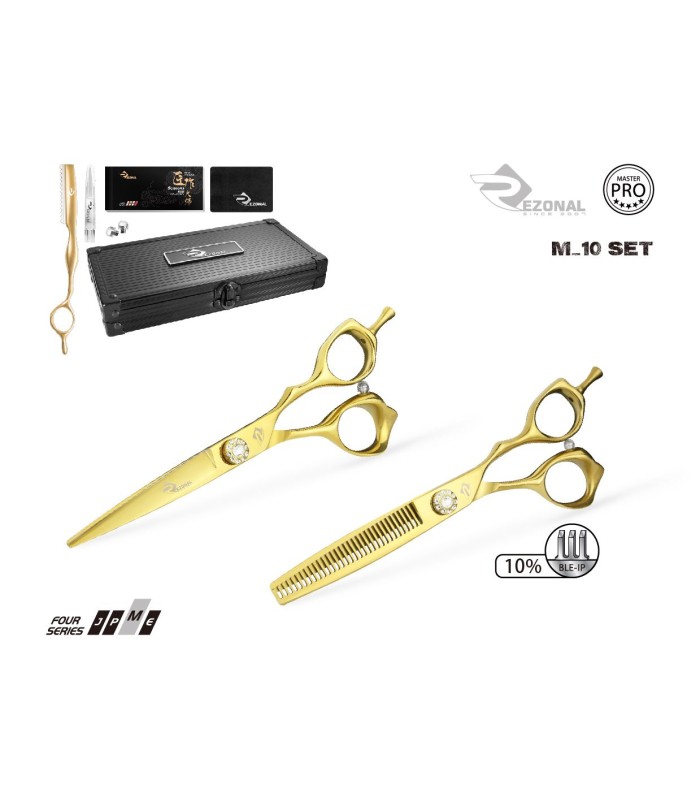 ست قیچی کات و پیتاژ بدون شیار طلایی 6 اینچ رزونال کد : M-10