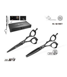 ست قیچی کات و پیتاژ مشکی بدون شیار 5.5 اینچ رزونال کد : M-12