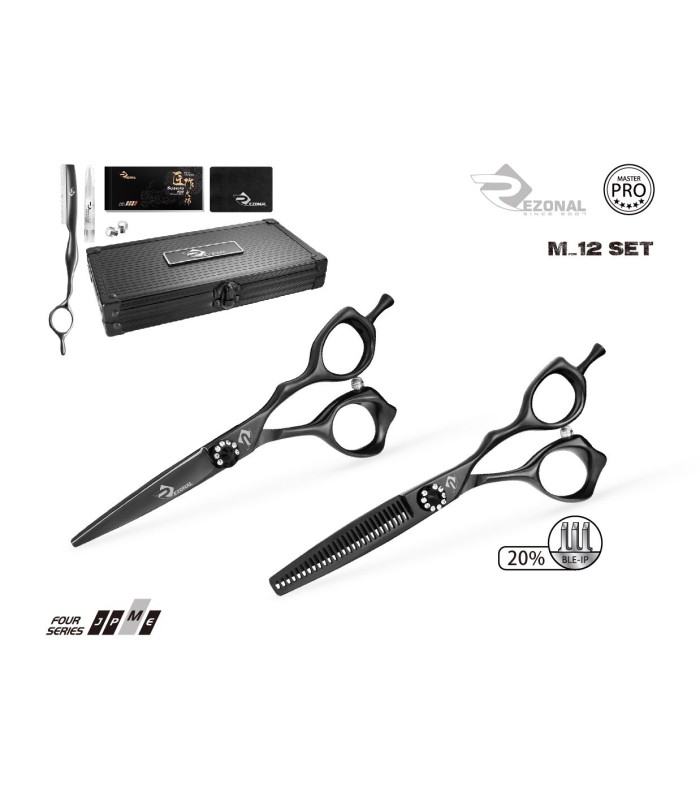 ست قیچی کات و پیتاژ مشکی بدون شیار 5.5 اینچ رزونال کد : M-12