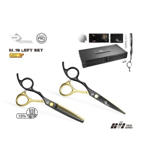 ست قیچی کات و پیتاژ مشکی طلایی چپ دست بدون شیار 5.5 اینچ رزونال کد: M-19