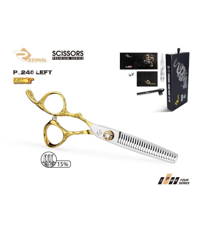 قیچی پیتاژ چپ دست بدون شیار طلایی 5.5اینچ رزونال مدل REZONAL RL-240