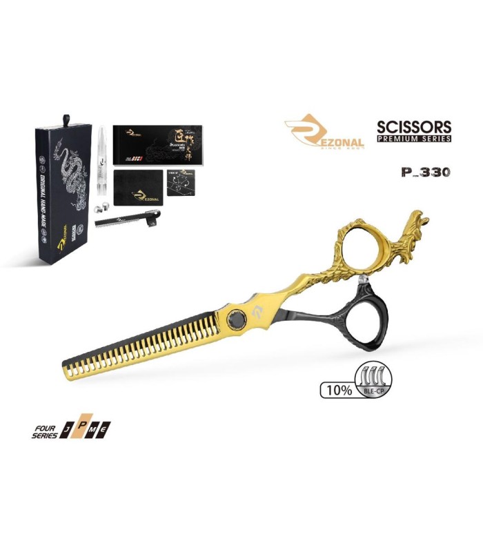 قیچی پیتاژ بدون شیار مشکی طلایی 6.0 اینچ رزونال کد : P-330