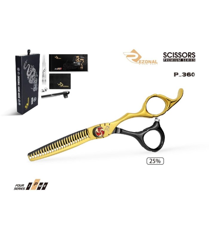 قیچی پیتاژ بدون شیار طلایی مشکی 5.5اینچ رزونال مدل REZONAL P-360