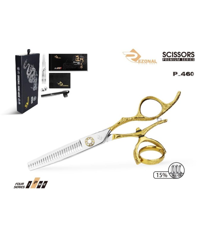 قیچی پیتاژ بدون شیار طلایی 5.5 اینچ دسته گردان رزونال مدل REZONAL RL-460