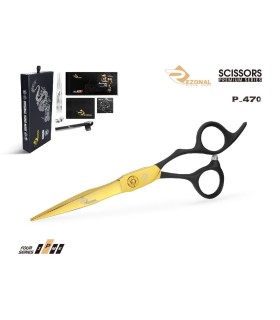 قیچی کات استیل 6.25 اینچ پریمیوم طلایی مشکی رزونال کد: P-470