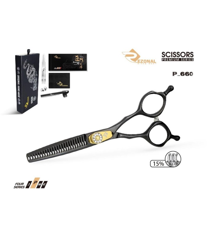 قیچی پیتاژ بدون شیار مشکی طلایی 5.5اینچ رزونال کد: P-660