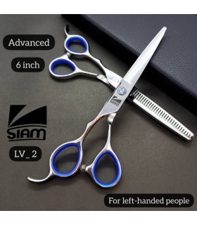 ست قیچی کات و پیتاژ حلقه آبی 6 اینچ نقره ای چپ دست صیام (فینی) کد : LV_2