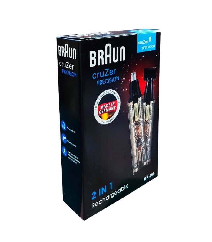 موزن دوکاره گوش و بینی بدنه کنده کاری براون مدل BR-209