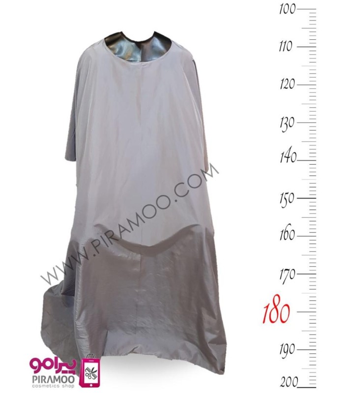 پیش بند آرایشگاهی یقه چرم طوسی قواره بزرگ کد: PR-459