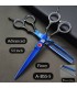 ست قیچی کات و پیتاژ 5.5 اینچ آبی دسته مشکی فینی کد : A-B55-5