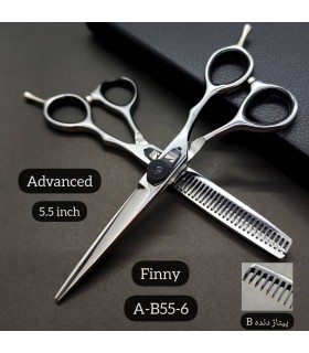 ست قیچی کات و پیتاژ 5.5 اینچ استیل فینی کد : A-B55-6