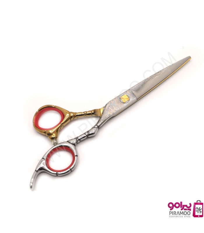 ست قیچی کات و پیتاژ 6 اینچ نقره ای طلایی طرح دار الکساندر سنسو استایل کد : M205N