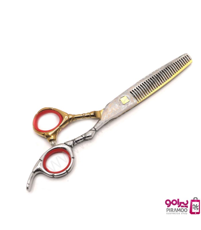 ست قیچی کات و پیتاژ 6 اینچ نقره ای طلایی طرح دار الکساندر سنسو استایل کد : M205N