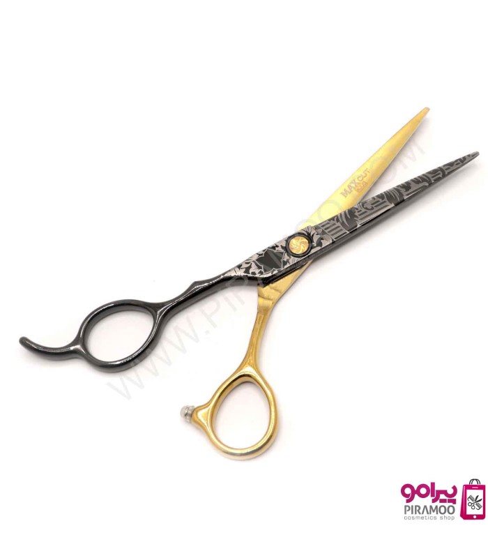 ست قیچی کات و پیتاژ 6 اینچ طلایی مشکی طرح دار چپ دست الکساندر کد : M224N