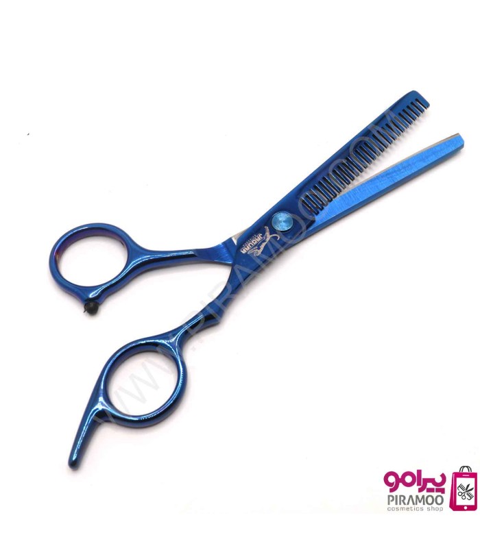 ست قیچی کات و پیتاژ 6 اینچ آبی جگوار لیسر کات کد : M105N