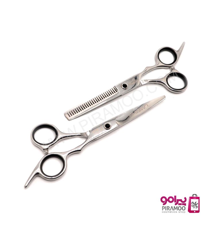 ست قیچی کات و پیتاژ 6 اینچ استیل جگوار لیسر کات کد : M101N