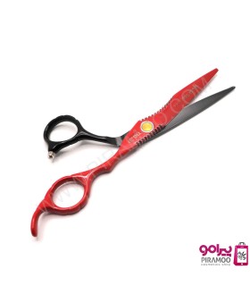 ست قیچی کات و پیتاژ 6 اینچ مشکی قرمز تایگر سنسا تیون استایل کد : M119RB