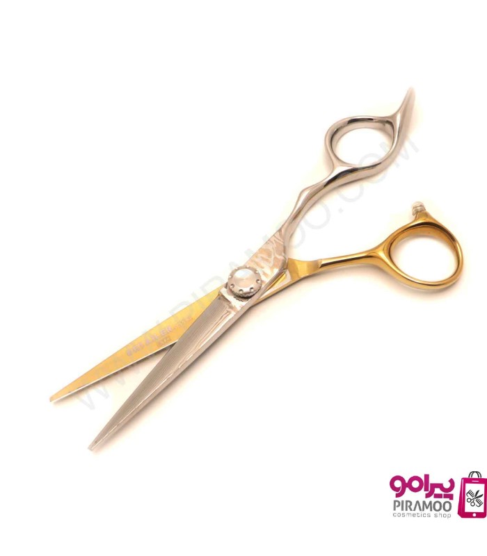 ست قیچی کات و پیتاژ 6 اینچ طلایی نقره ای طرح دار الکساندر دیتیلر کد : M217N