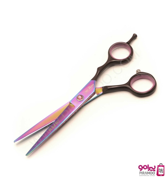 قیچی کات 6 اینچ هفت رنگ دسته قهوه ای الکساندر مجیک کات کد : M203N