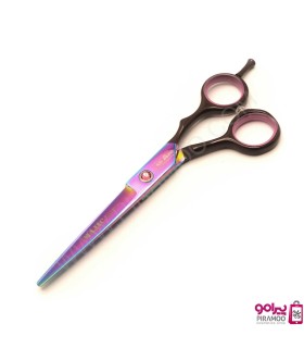 قیچی کات 6 اینچ هفت رنگ دسته قهوه ای الکساندر مجیک کات کد : M203N