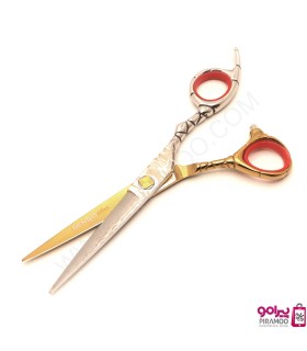 قیچی کات 6 اینچ طلایی استیل طرح دار الکساندر کد : M205N