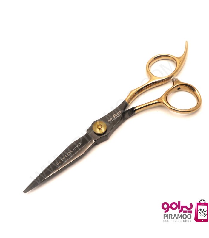 قیچی کات 6 اینچ مشکی طلایی الکساندر اکستریم استایل کد : M223N