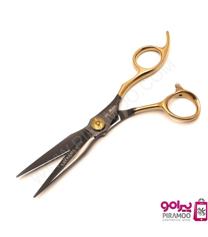 قیچی کات 6 اینچ مشکی طلایی الکساندر اکستریم استایل کد : M223N