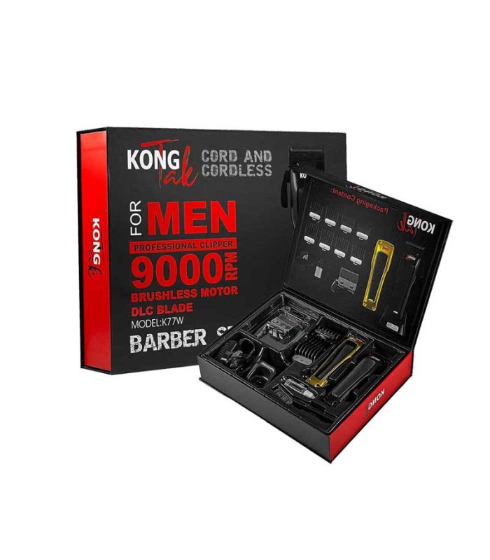 ست 3 تایی ماشین اصلاح حجم زن و خط زن و شیور مشکی کنگ تک کد: PR-2127