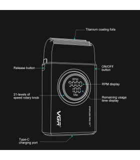 ماشین اصلاح صورت شیور مشکی وی جی آر مدل: V-377