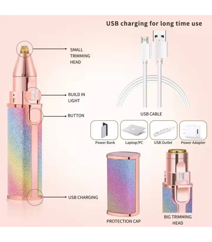 شیور دو کاره شارژی صورت بانوان بلاولس مدل: HX-203A