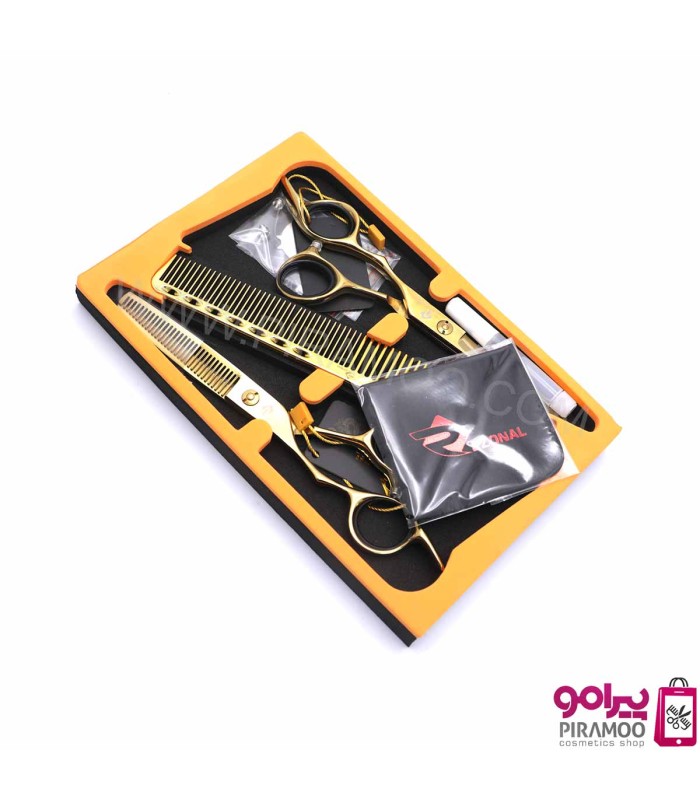 ست قیچی کات و پیتاژ 6 اینچ چپ دست طلایی رزونال کد: E-1