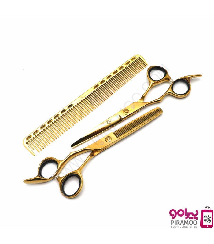 ست قیچی کات و پیتاژ 6 اینچ چپ دست طلایی رزونال کد: E-1