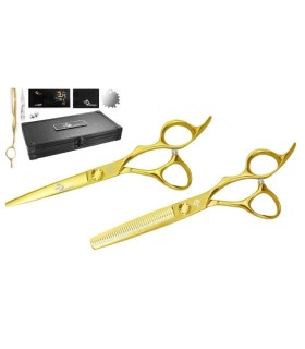 ست قیچی کات و پیتاژ بدون شیار استیل 5.75 اینچ طلایی رزونال کد: M-24