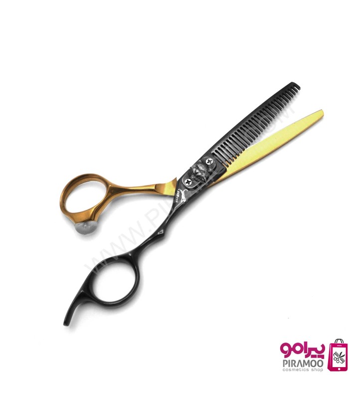 ست قیچی کات و پیتاژ استیل 6 اینچ مشکی طلایی جگوار کد: PR-2790