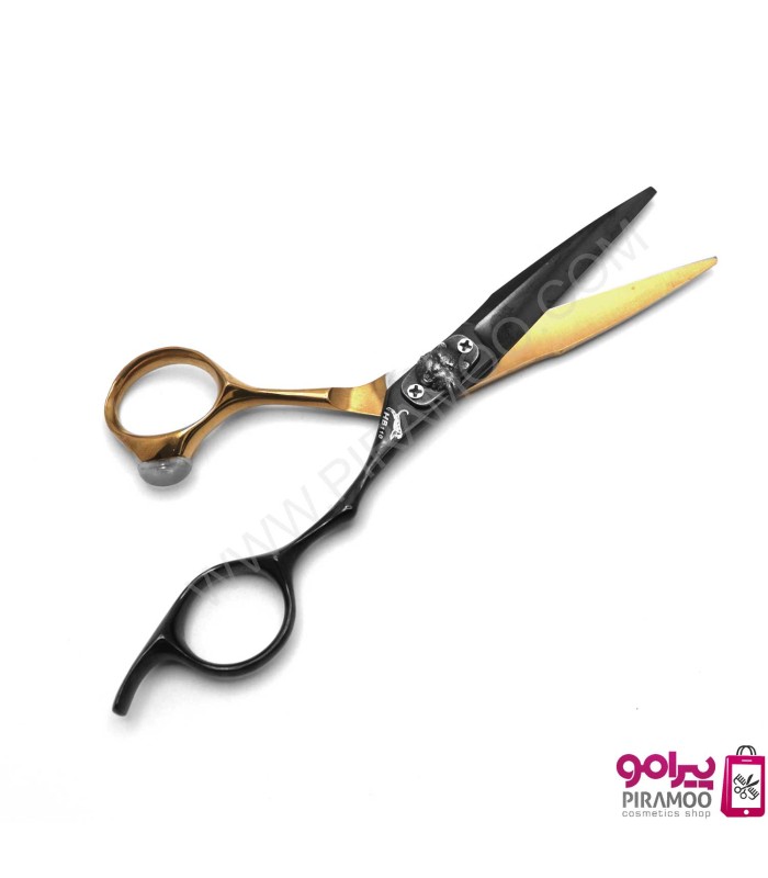 ست قیچی کات و پیتاژ استیل 6 اینچ مشکی طلایی جگوار کد: PR-2790