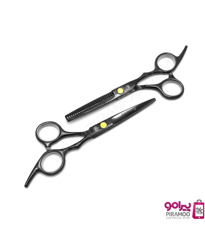 ست قیچی کات و پیتاژ استیل 5.5 اینچ مشکی رومنس کد: PR-2787