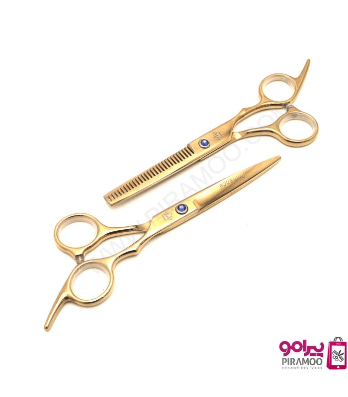 ست قیچی کات و پیتاژ استیل 6 اینچ طلایی رومنس کد: PR-2786