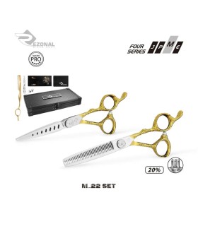 ست قیچی کات و پیتاژ بدون شیار 6 اینچ طلایی استیل رزونال کد: M-22