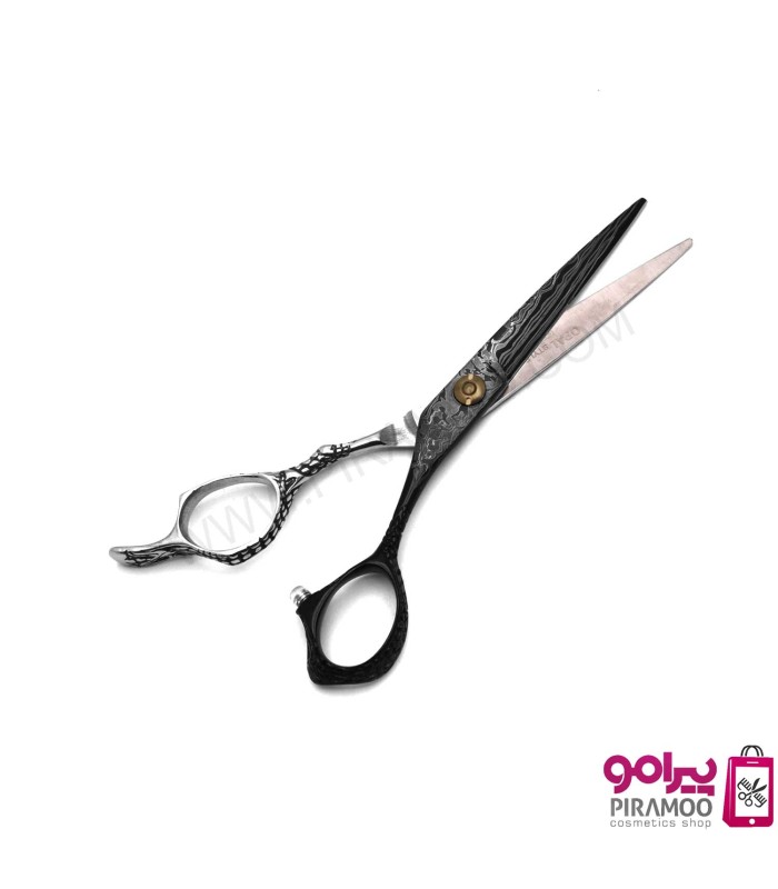 ست قیچی کات و پیتاژ 6 اینچ مشکی استیل طرح دار الکساندر کد: M112N