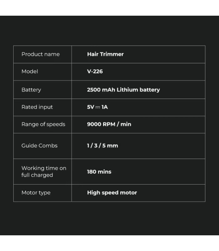ماشین اصلاح سر و صورت خط زن وی جی آر مدل: V-226