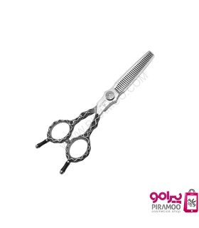 ست قیچی کات و پیتاژ 6 اینچ دو دست استیل طرح دار رامد کد: PR-885