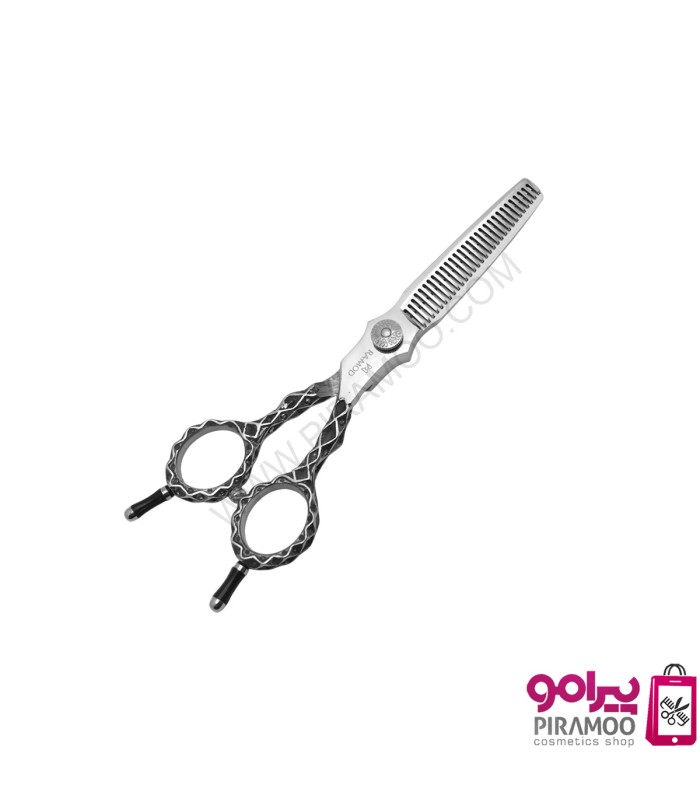 ست قیچی کات و پیتاژ 6 اینچ دو دست استیل طرح دار رامد کد: PR-885