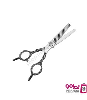 ست قیچی کات و پیتاژ 6 اینچ دو دست استیل طرح دار رامد کد: PR-885