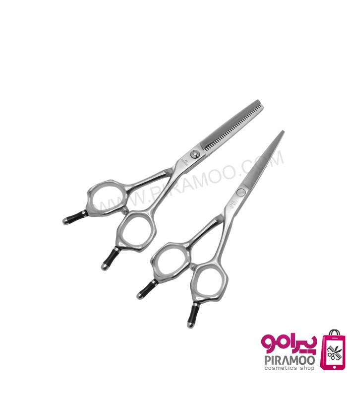 ست قیچی کات و پیتاژ 5.5 اینچ دو دست استیل رامد کد: PR-1128