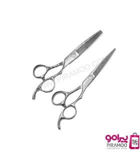 ست قیچی کات و پیتاژ 6 اینچ استیل طرح دار رامد کد: PR-308