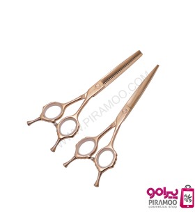 ست قیچی کات و پیتاژ 6 اینچ دو دست رزگلد رامد کد: PR-191