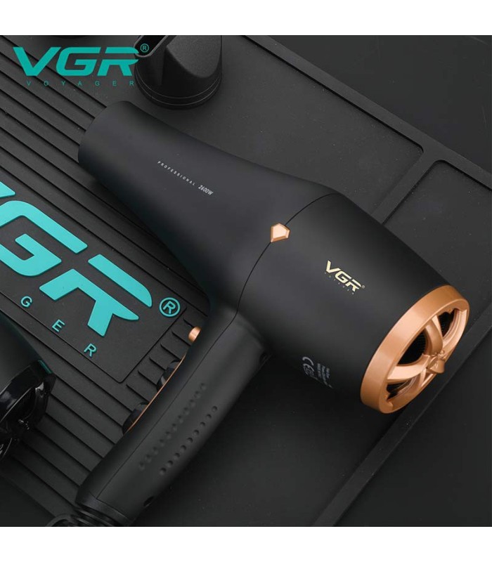 سشوار حرفه ای 2200-2600 وات مشکی وی جی آر مدل: V-462