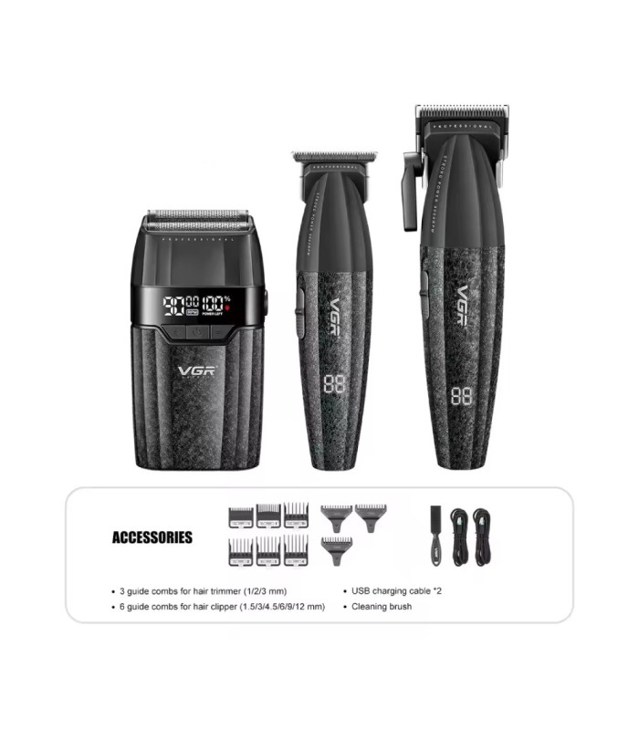 ست ماشین اصلاح حجم زن و خط زن و شیور وی جی آر مدل: V-640 S3