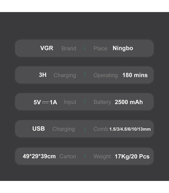 ماشین اصلاح سر و صورت حجم زن وی جی آر مدل: V-135